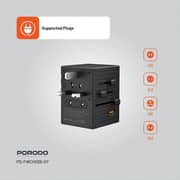 Porodo 1 Pc Travel Adaptor Black