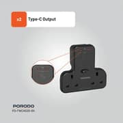 Porodo Dual Port Wall Charger Black