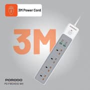 Porodo PD-FWCH045-WH 4-Way Extension Cord 3000W