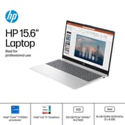 HP (2022) Laptop - 12th Gen / Intel Core i7-1255U / 15.6inch FHD / 512GB SSD / 16GB RAM / Shared Intel Iris Xe Graphics / Windows 11 Home / English Keyboard / Natural Silver / International Version - [15-FD0107DX]