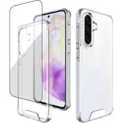 Glassology Clear Case + Screen Protector for Samsung Galaxy A36 - 360° Shatterproof Protection with Anti-Yellowing Tempered Glass