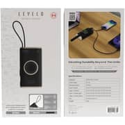 Levelo Roma Power Bank 10000mAh Black With Cable & Apple Watch Charger LVL-ROMA-10K-BKD