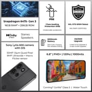 Motorola G75 256GB, 8GB RAM, Dual SIM, 5G – Charcoal Grey