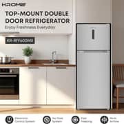 Krome Top Mount Refrigerator 500L Silver - KR-RFF600MII