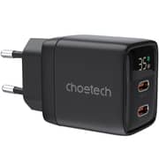 Choetech GaN Dual C Port Wall Charger Black