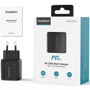 Choetech GaN Dual C Port Wall Charger Black
