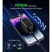 Choetech GaN Dual C Port Wall Charger Black