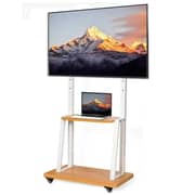 BEETEC Mobile TV Stand With Wheels White