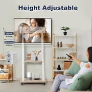BEETEC Mobile TV Stand With Wheels White