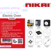 N​ikai 100L Electric Oven 2200W with Convection & Rotisserie – NT1008RCAX2