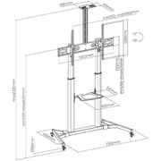 Newstar Telescopic TV Cart Stand Matte Black