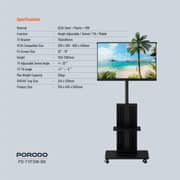 Porodo Mobile TV Stand with Wheels Black