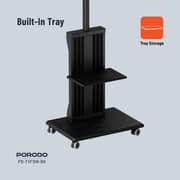 Porodo Mobile TV Stand with Wheels Black