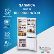 SANMICA Built-In Refrigerator 243L No Frost Freezer Auto Defrost Fridge Energy Efficient A+ Cooling Performance Antibacterial System SMBC256V/01