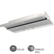 SANMICA SMH90BIX 90cm Telescopic Cooker Hood, 3-Speed Push Button, 420 m³/h Extraction, LED Lighting, Stainless Steel Finish