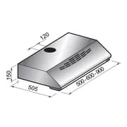 SANMICA SMH90CIX 90cm Built Under Cooker Hood, 3-Speed Push Button, Double Motor, LED Lighting, Stainless Steel Finish, Made in Romania, 1 year Manufacturer warranty