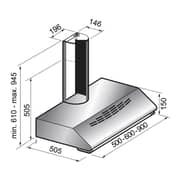 SANMICA SMH90CIX 90cm Built Under Cooker Hood, 3-Speed Push Button, Double Motor, LED Lighting, Stainless Steel Finish, Made in Romania, 1 year Manufacturer warranty