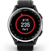 Garmin 010-03009-00 Approach S44 Golf Smartwatch Silver Aluminum Bezel With Black Silicone Band