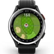 Garmin 010-03009-00 Approach S44 Golf Smartwatch Silver Aluminum Bezel With Black Silicone Band