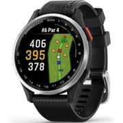 Garmin 010-03009-00 Approach S44 Golf Smartwatch Silver Aluminum Bezel With Black Silicone Band