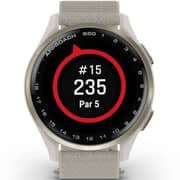 Garmin 010-03010-01 Approach S50 Golf Smartwatch Cream Gold Aluminum Bezel With Ivory ComfortFit Nylon Band