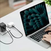 Momax Rectractable with USB-C Cable Adapter Black