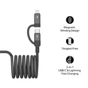 Momax USB-C to C and Lightning Magnetic Cable 1m Black