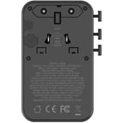 Momax World 4 Port USB-C Dual AC Travel Adapter Black