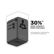 Momax World 4 Port USB-C Dual AC Travel Adapter Black