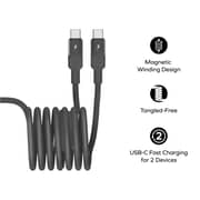 Momax USB-C to Dual USB-C Magnetic Cable 2m Black