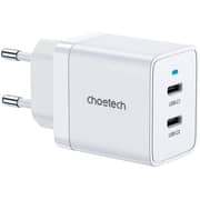 Choetech Dual USB-C Wall Charger White