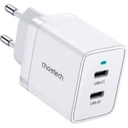 Choetech Dual USB-C Wall Charger White