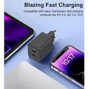 Choetech Dual USB-C Wall Charger White