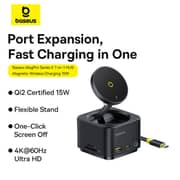 Baseus Qi2 7-in-1 USB-C Hub with Wireless Charger Black