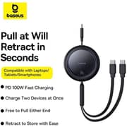 Baseus Bright Mirror 2-in-1 Type-C To C+C Cable 1m Black