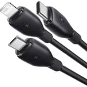 Baseus 3-in-1 USB To Micro USB+Lightning+USB-C Fast Charging Cable 0.8m Cosmic Black