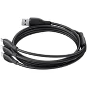 Baseus 3-in-1 USB To Micro USB+Lightning+USB-C Fast Charging Cable 0.8m Cosmic Black