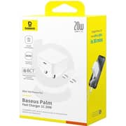 Baseus Palm C To C Fast Charger 1m Moon White