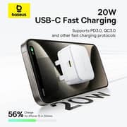Baseus Palm C To C Fast Charger 1m Moon White