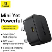 Baseus Palm Fast Charging Wall Charger 1m Black