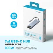 Pawa 7-in-1 USB-C Hub Grey