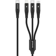 Proove Hydra 3-in-1 Type-C + Micro USB + Lightning Cable 1m Black