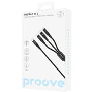 Proove Hydra 3-in-1 Type-C + Micro USB + Lightning Cable 1m Black