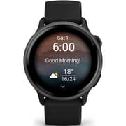 Garmin Vivoactive 6 30.4mm AMOLED Touchscreen Display, Fitness Smartwatch, Slate with Black Band