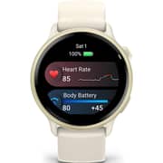 Garmin Vivoactive 6 30.4mm AMOLED Touchscreen Display, Fitness Smartwatch, Lunar Gold with Bone Band