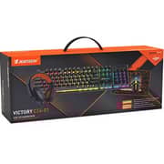 Jertech 4-in-1 Keyboard Mouse Headphone Mouse Pad Black