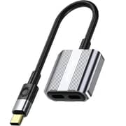 Green Lion 2-in-1 Splitter Adapter Grey