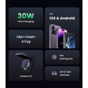 Ugreen USB-A + USB-C Dual Port Car Charger Grey