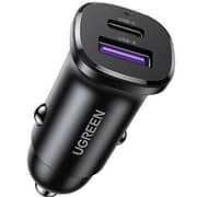 Ugreen EC305 Dual Port Fast Car Charger 30W, Compact, Grey