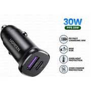Ugreen EC305 Dual Port Fast Car Charger 30W, Compact, Grey